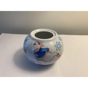 Paul Cardew Alice In Wonderland Ice Skating Rabbit Sugar Bowl Winter Holiday